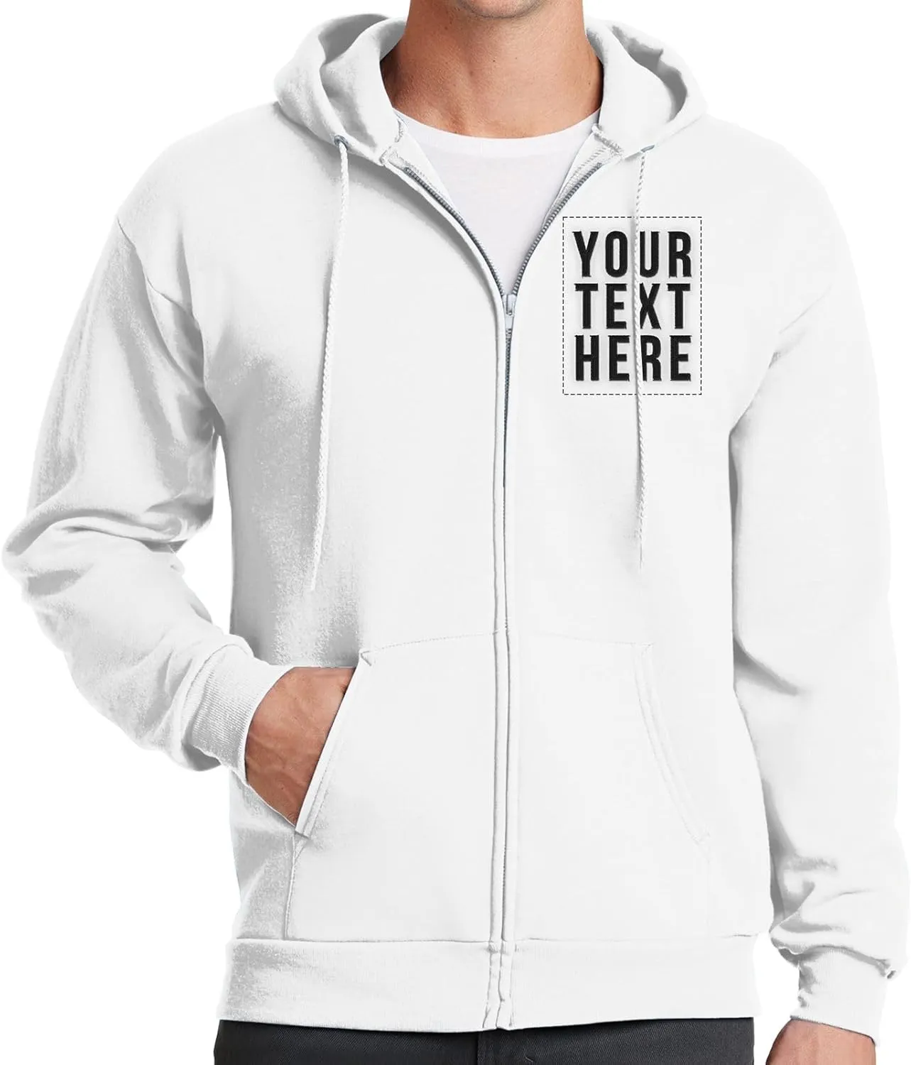 GotPrint Custom Embroidered Zip Up Hoodie | Personalized Embrodiered Zip-Up Hoodies for Men, Women, Design Your Own Jacket