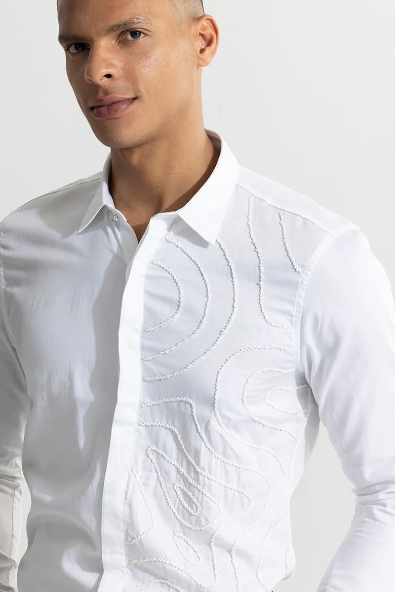Elegant Grafer White Beaded Shirt for Stylish Occasions