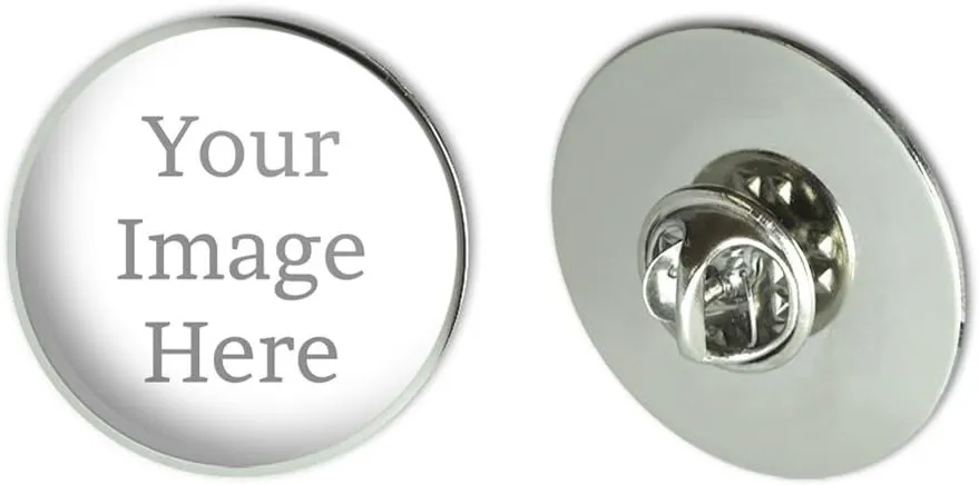 Graphics and More Personalized LARGE Round Lapel Hat Pin Tie Tack 1.1" | Customize With Your Own Image
