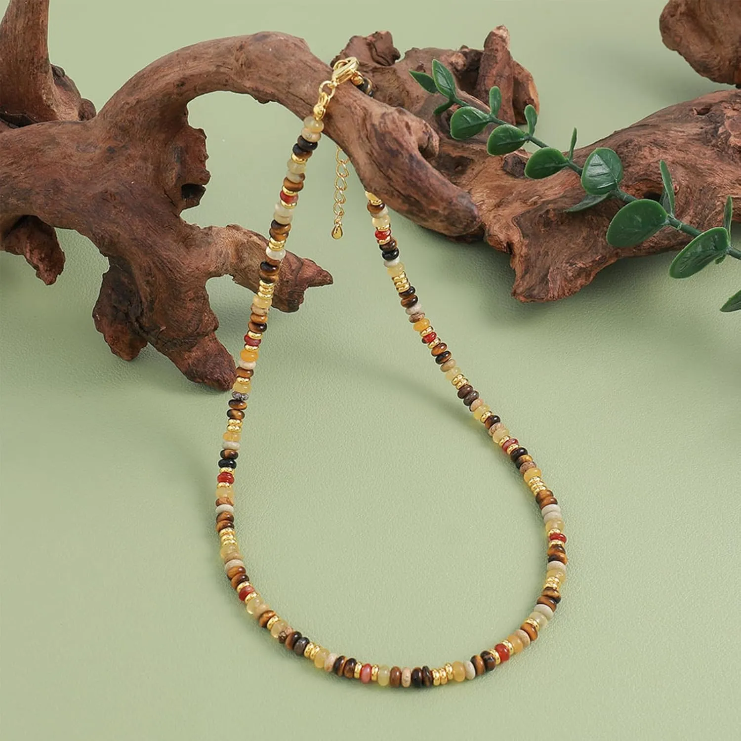 Handmade Boho Beaded Choker Necklace for Women Energy Chakra Healing Necklaces Gemstone Natural Stone Jewelry
