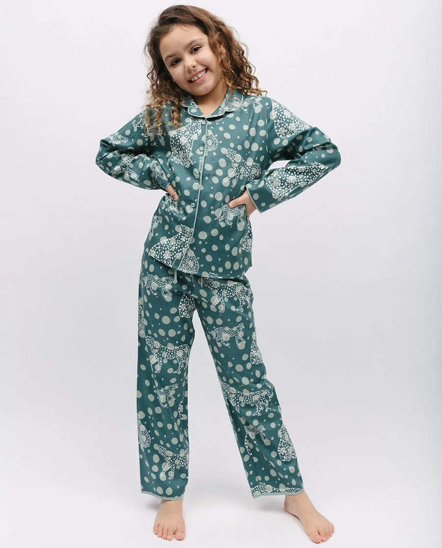 Hannah Girls Leopard Print Pyjama Set