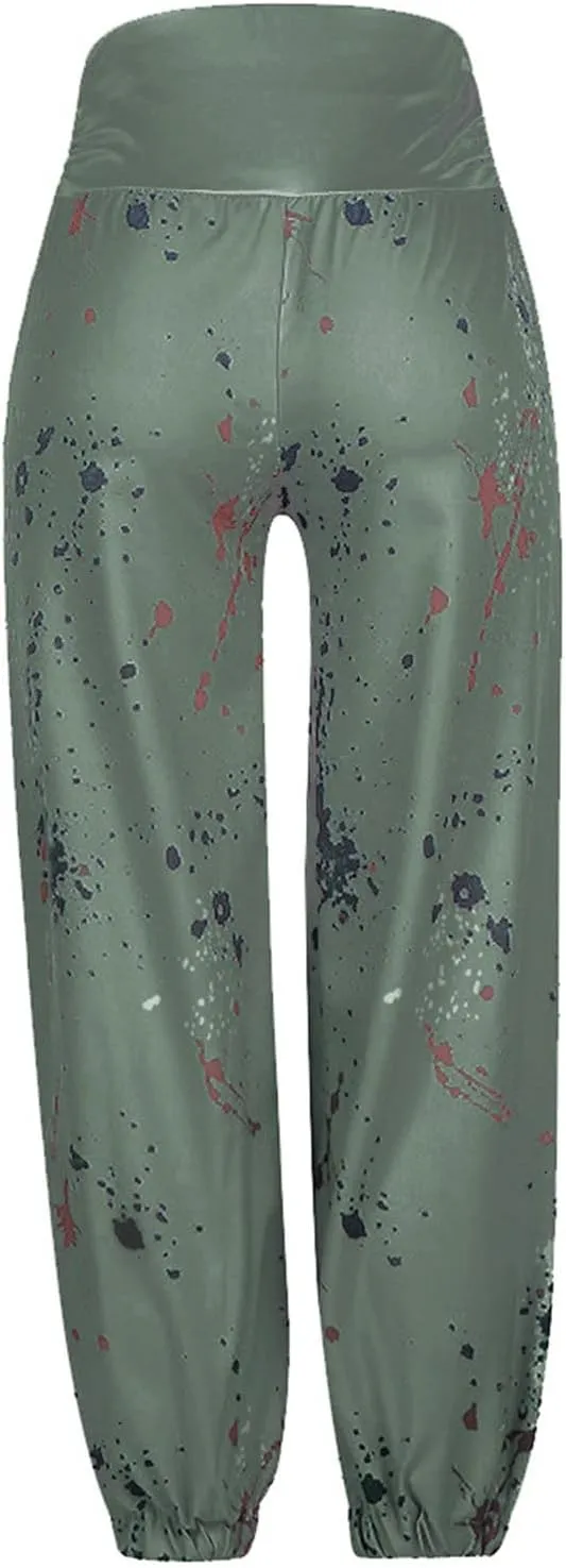 Harem Pants for Womens Fashion Tie-Dye High Waisted Ultra Stretchy Yoga Pants Loose Fit Casual Tapered Comfy Trousers