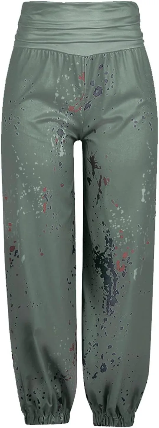 Harem Pants for Womens Fashion Tie-Dye High Waisted Ultra Stretchy Yoga Pants Loose Fit Casual Tapered Comfy Trousers