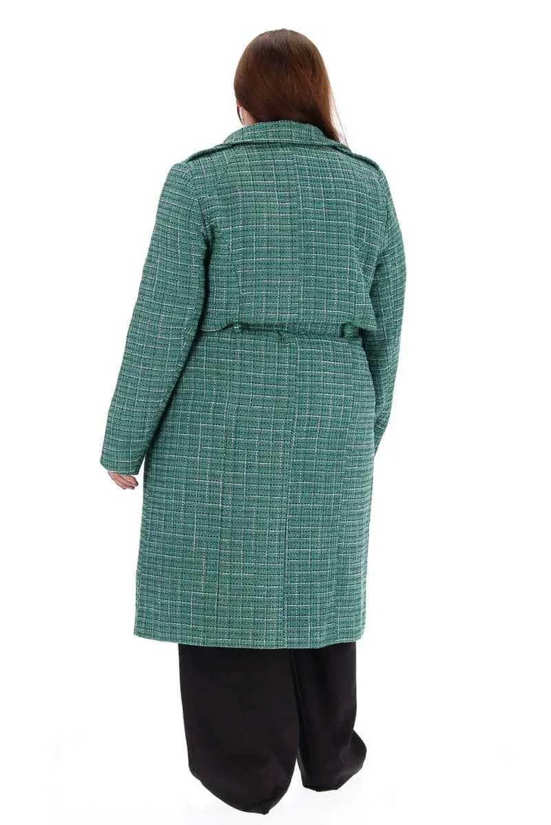 Harper Tweed Trench Green