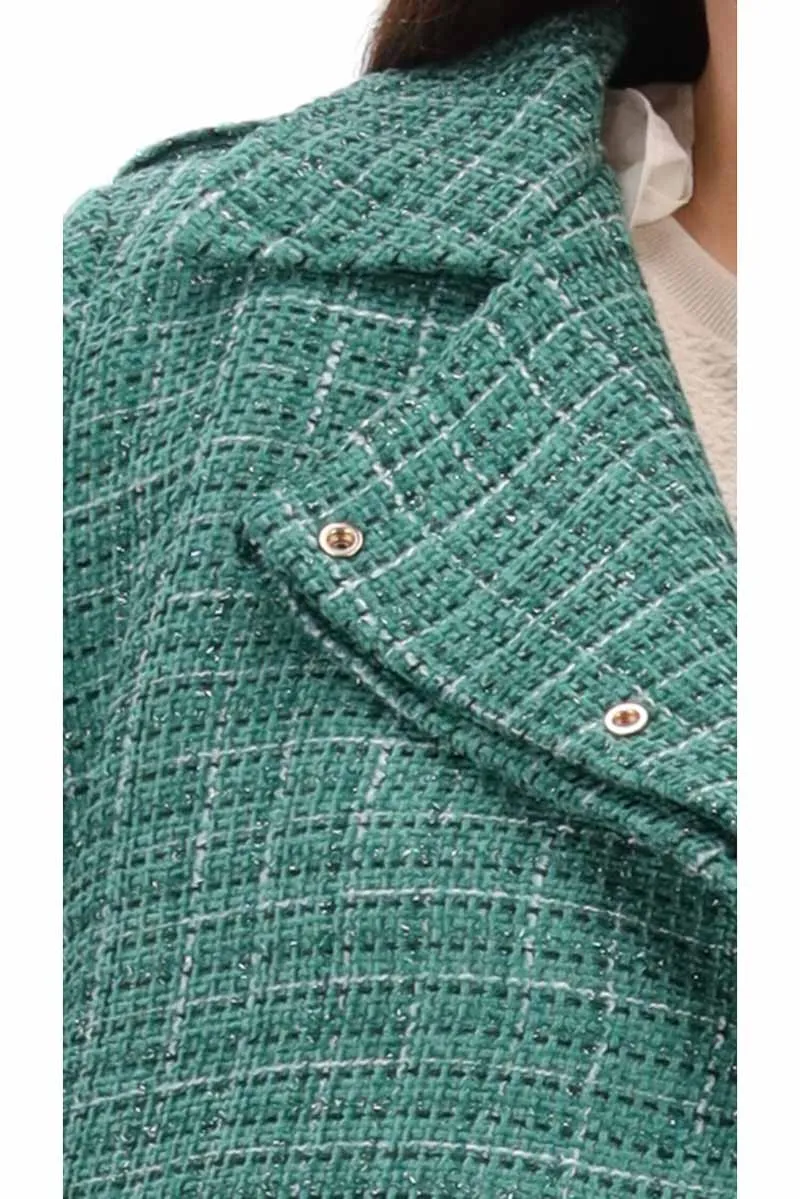 Harper Tweed Trench Green