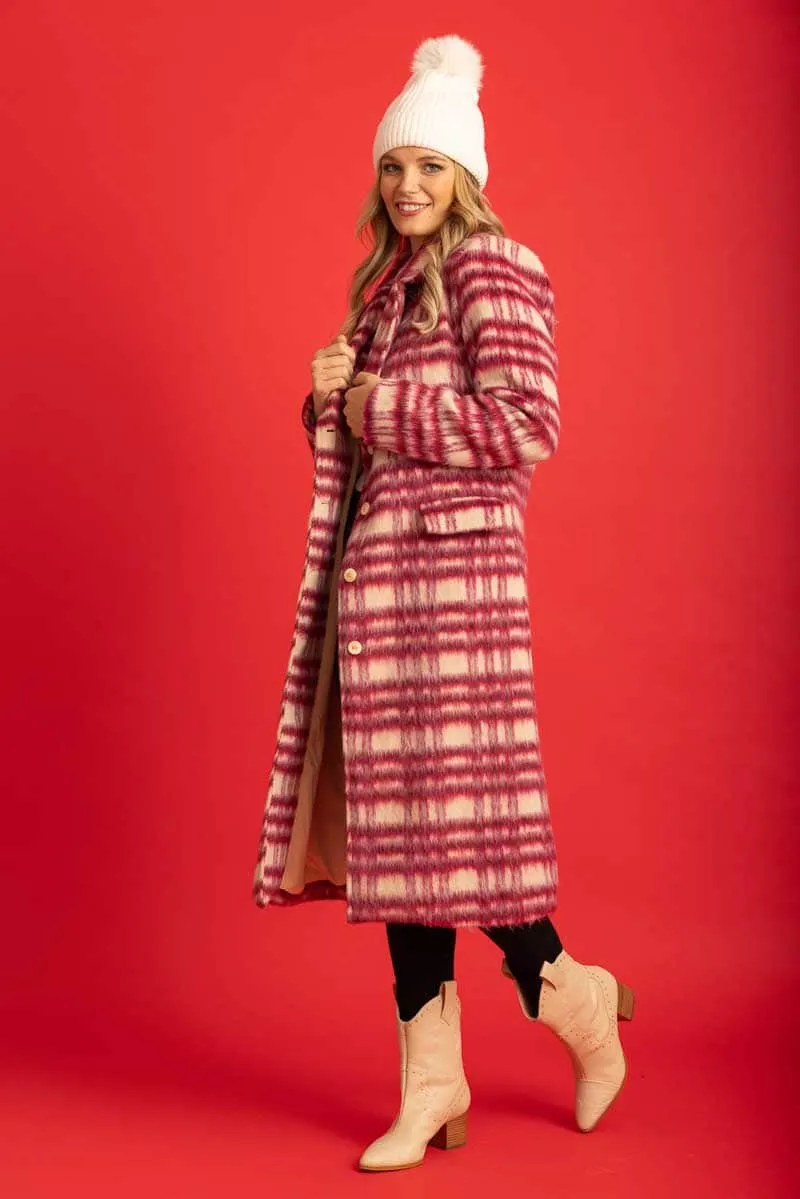 Harriet Coat Berry Check