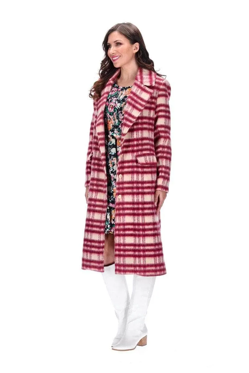 Harriet Coat Berry Check