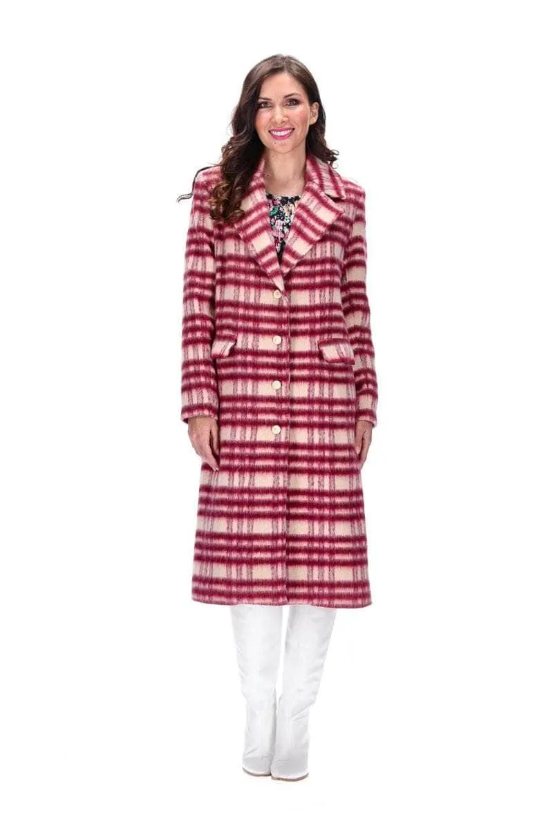 Harriet Coat Berry Check