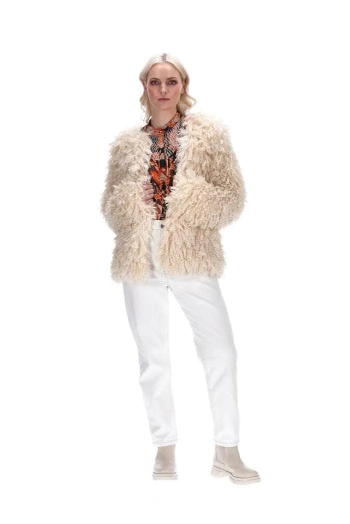 Hayley Fur Jacket Beige
