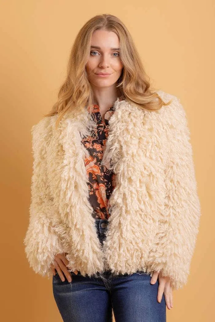 Hayley Fur Jacket Beige