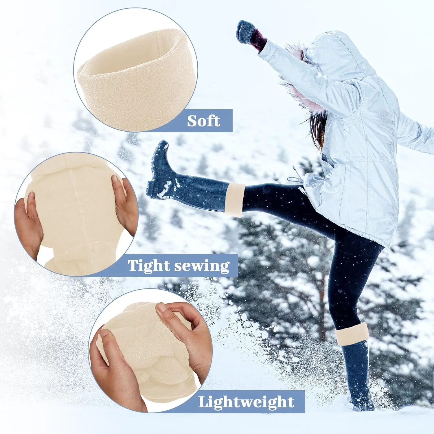 Hercicy Hunting Boots Socks Rain Boot Liners Stitch Cable Snow Warm Fleece Socks for Hiking Outdoor