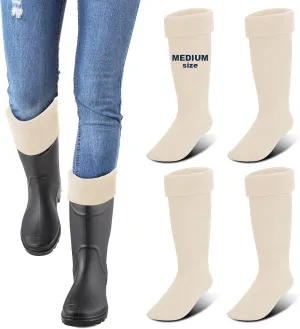 Hercicy Hunting Boots Socks Rain Boot Liners Stitch Cable Snow Warm Fleece Socks for Hiking Outdoor