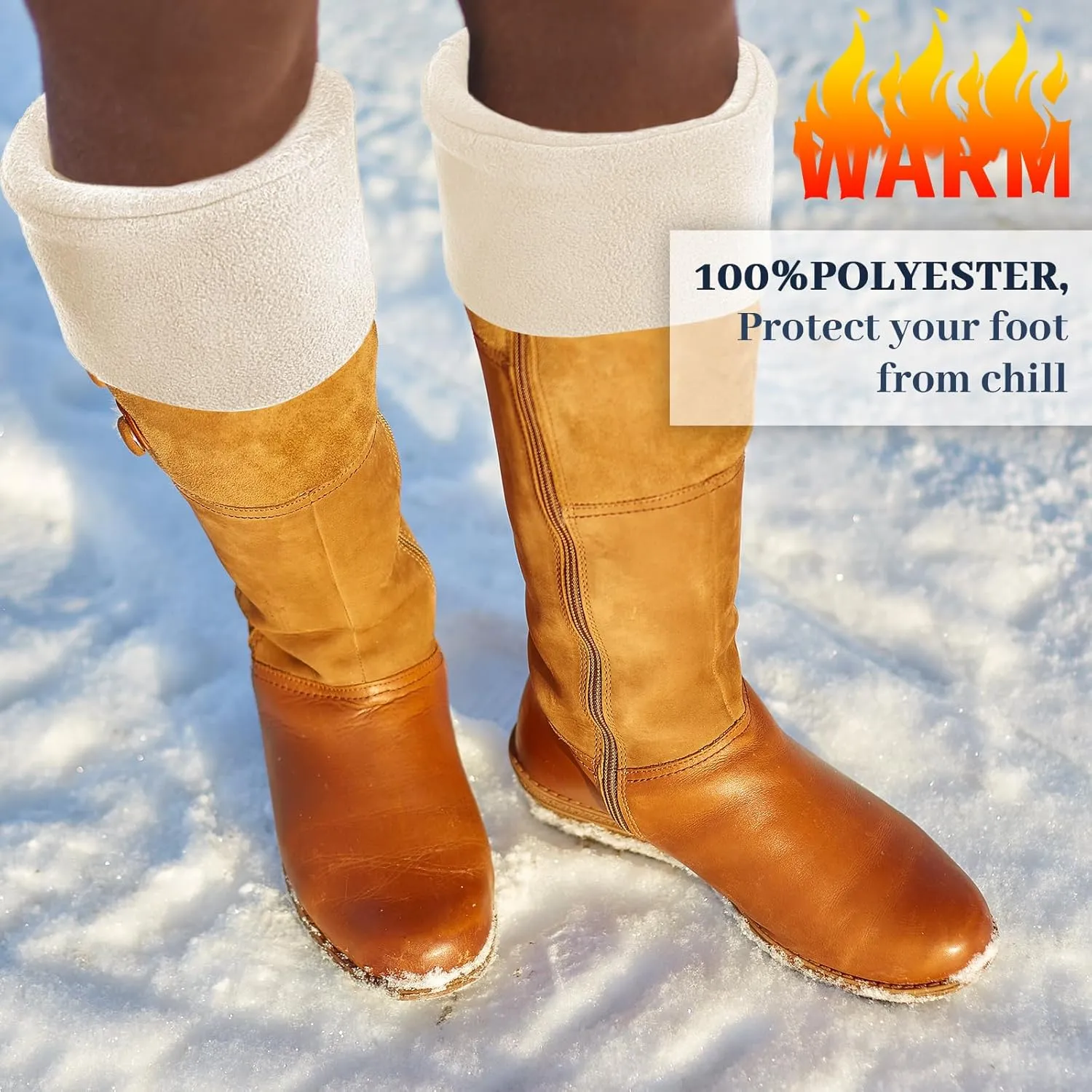 Hercicy Hunting Boots Socks Rain Boot Liners Stitch Cable Snow Warm Fleece Socks for Hiking Outdoor