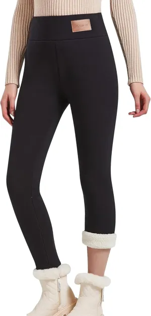 Hixiaohe Women's Casual Sherpa Fleece Lined Warm Leggings Thicken Heavy Jogger Pants