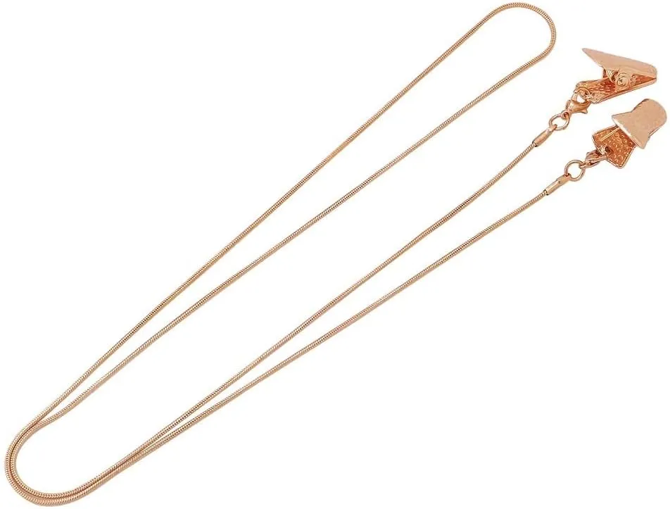 HOOENG Glasses Eyeglass Chains for Women Anti-Skid Neck Chain with Clips Elegant Sunglass Straps (Color : Rose Gold, Size : 1)