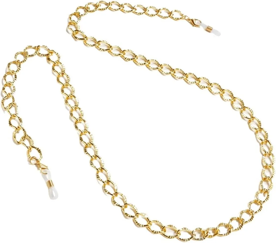 HOOENG Glasses Eyeglass Chains for Women Beaded Neck Chain Simple Stylish Sunglass Straps (Color : Gold, Size : 1)