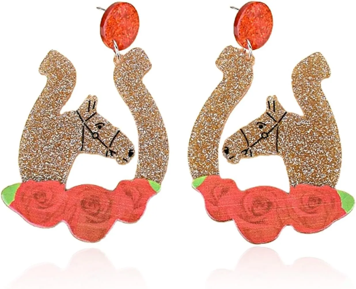 Horse Racing Earrings Derby Earrings for Women - Elegant Equestrian Jewelry for Derby Party Outfits - Lightweight Dangle Hoop Ear Accessories