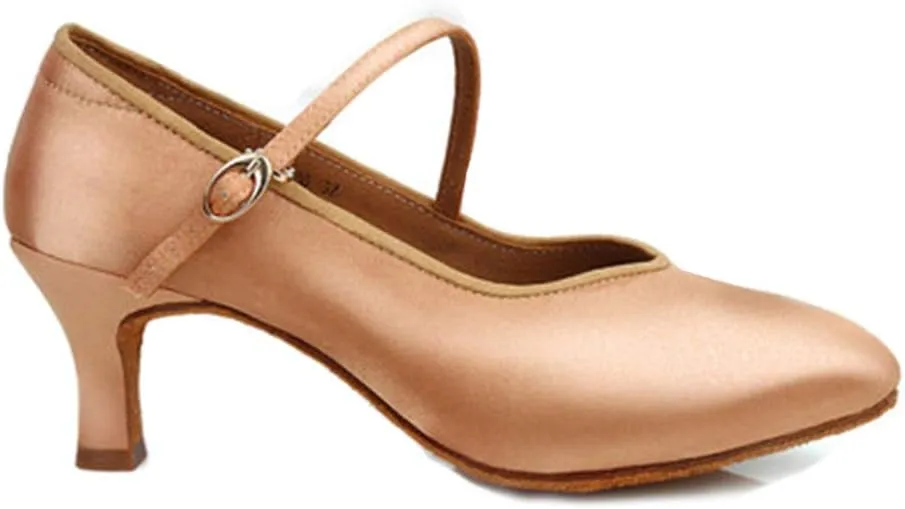 HROYL Latin Dance Shoes Women Tango Salsa Wedding Party Close Toe Ballroom Dance Pump,Model-KCBD1009