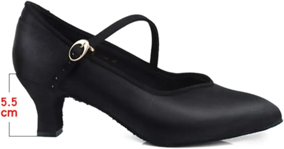 HROYL Latin Dance Shoes Women Tango Salsa Wedding Party Close Toe Ballroom Dance Pump,Model-KCBD1009