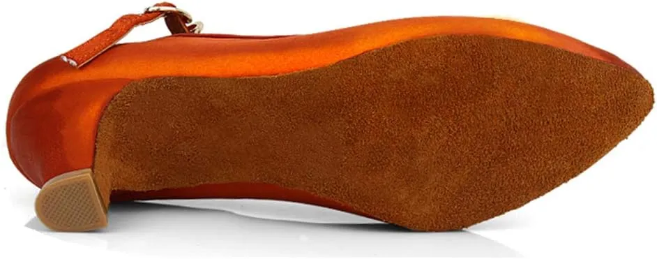 HROYL Latin Dance Shoes Women Tango Salsa Wedding Party Close Toe Ballroom Dance Pump,Model-KCBD1009