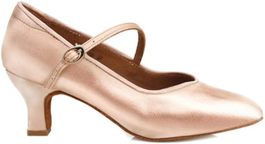 HROYL Latin Dance Shoes Women Tango Salsa Wedding Party Close Toe Ballroom Dance Pump,Model-KCBD1009