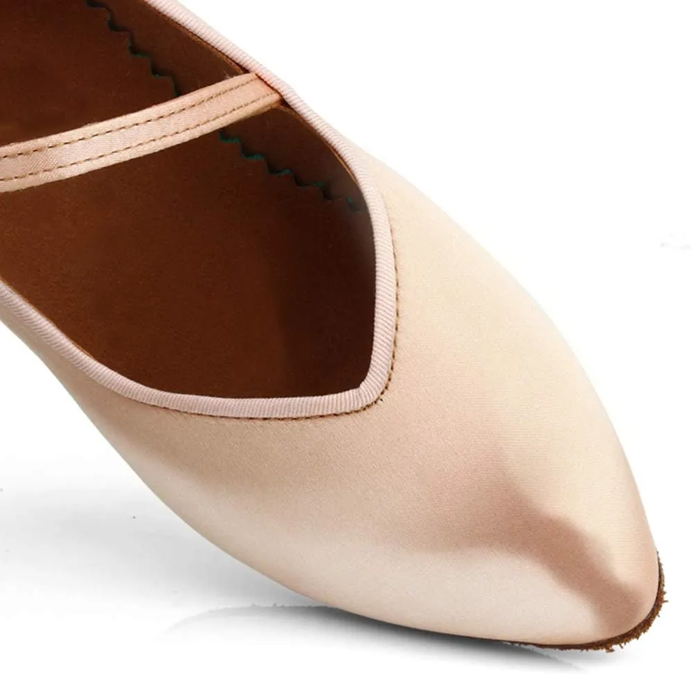HROYL Latin Dance Shoes Women Tango Salsa Wedding Party Close Toe Ballroom Dance Pump,Model-KCBD1009