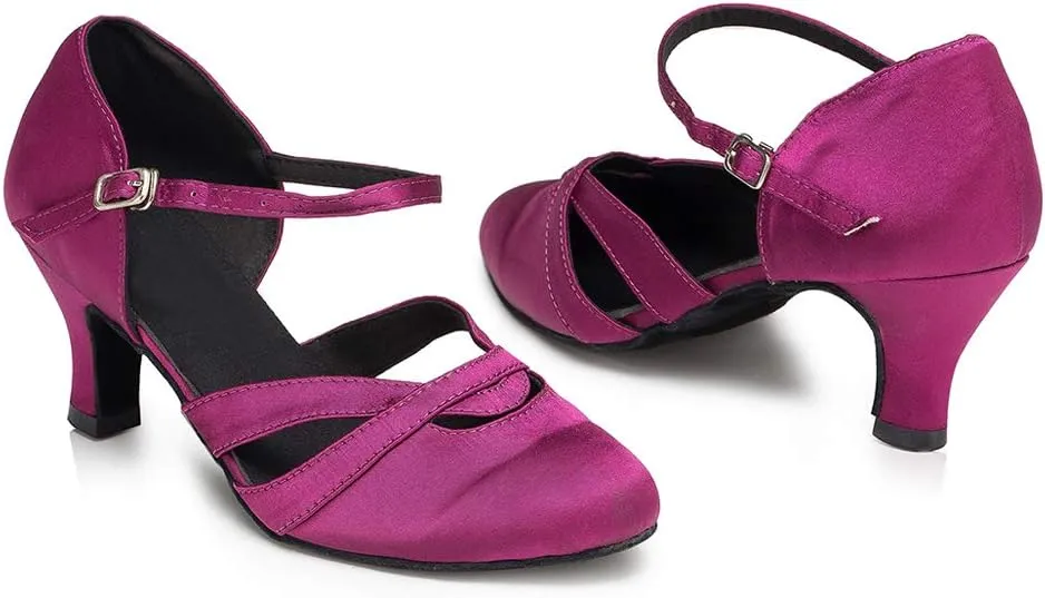 HROYL Latin Dance Shoes Women Waltz Shoes for Girls Salsa Ballroom Dance Shoes Wedding Dance Shoes for Women,Model YCL152