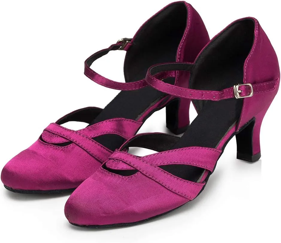 HROYL Latin Dance Shoes Women Waltz Shoes for Girls Salsa Ballroom Dance Shoes Wedding Dance Shoes for Women,Model YCL152