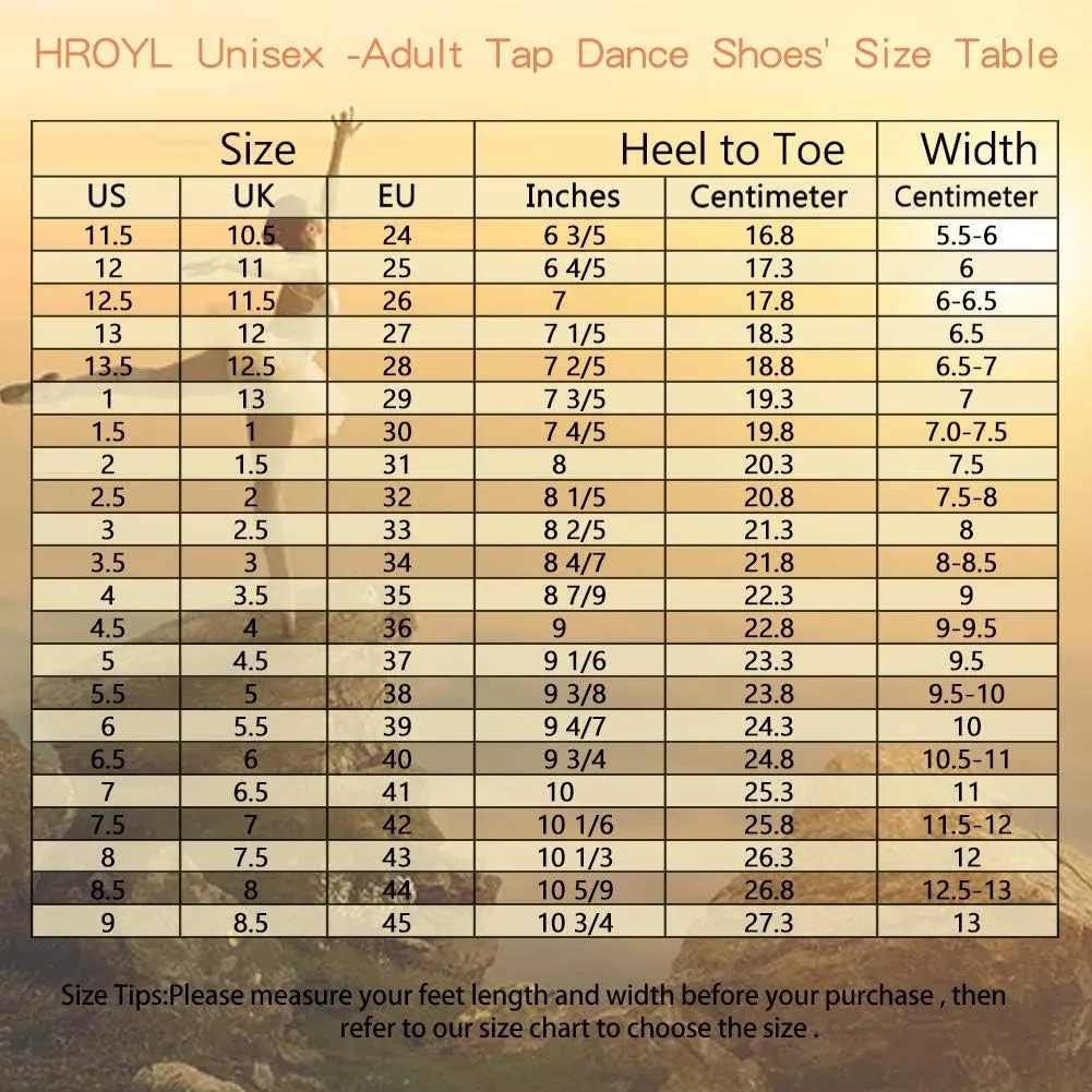 HROYL Women & Men Tap Shoes Unisex Tap Dance Shoes Women Girls Tap Shoes for Jazz Tap Shoes,CLdance5