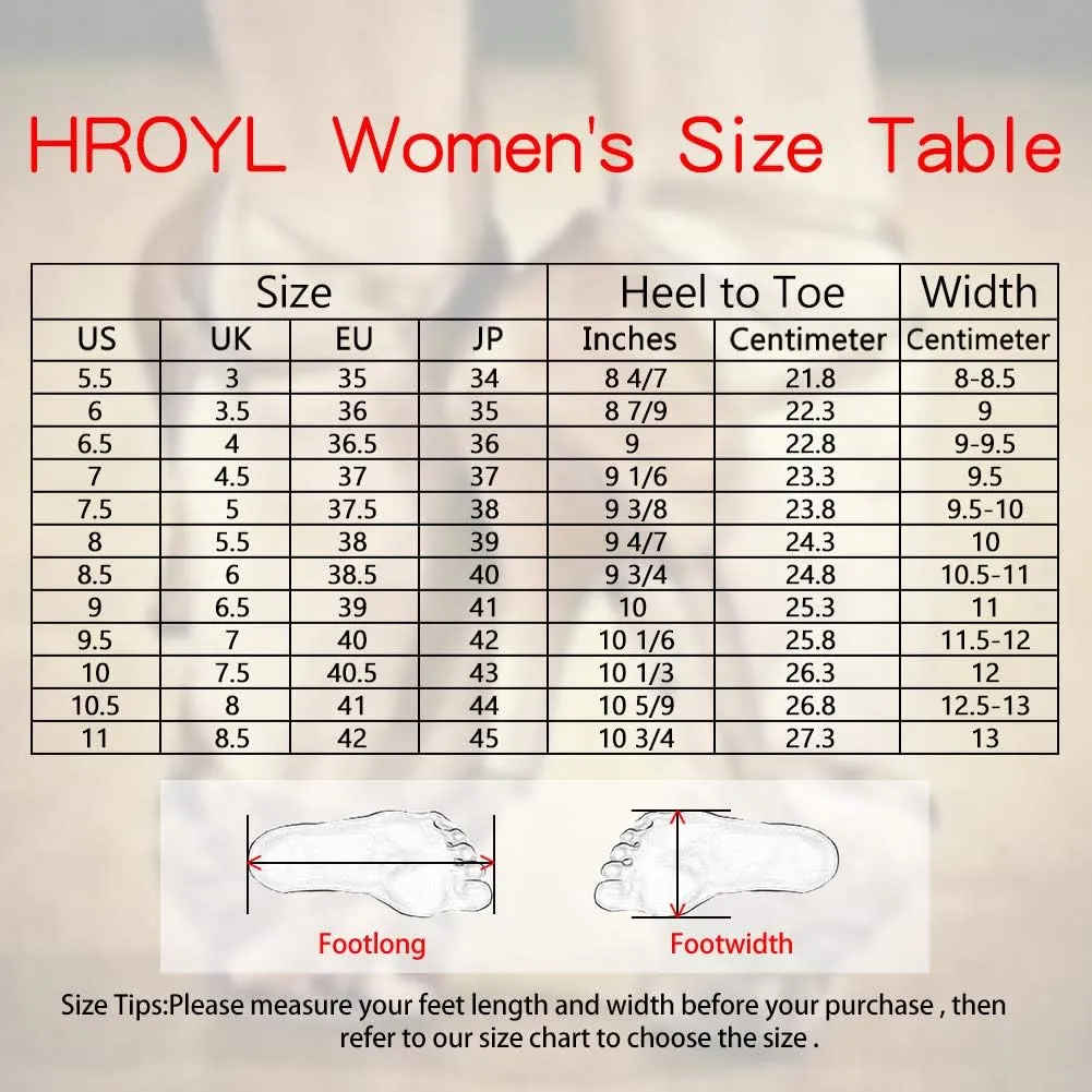 HROYL Women Ballroom Dance Shoes Closed Toe Latin Salsa T-Strap Modern Tango Walts Character Shoes Model-L041