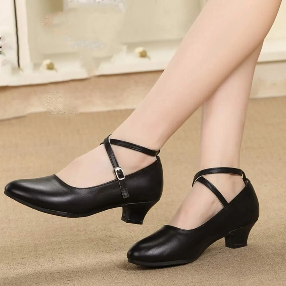 HROYL Women Latin Dance Shoes Ballroom Dance Shoes Performance Practice Salsa Bachata Dancing Shoes,Model DYZPHRD