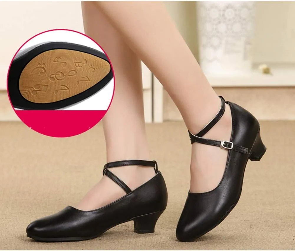 HROYL Women Latin Dance Shoes Ballroom Dance Shoes Performance Practice Salsa Bachata Dancing Shoes,Model DYZPHRD