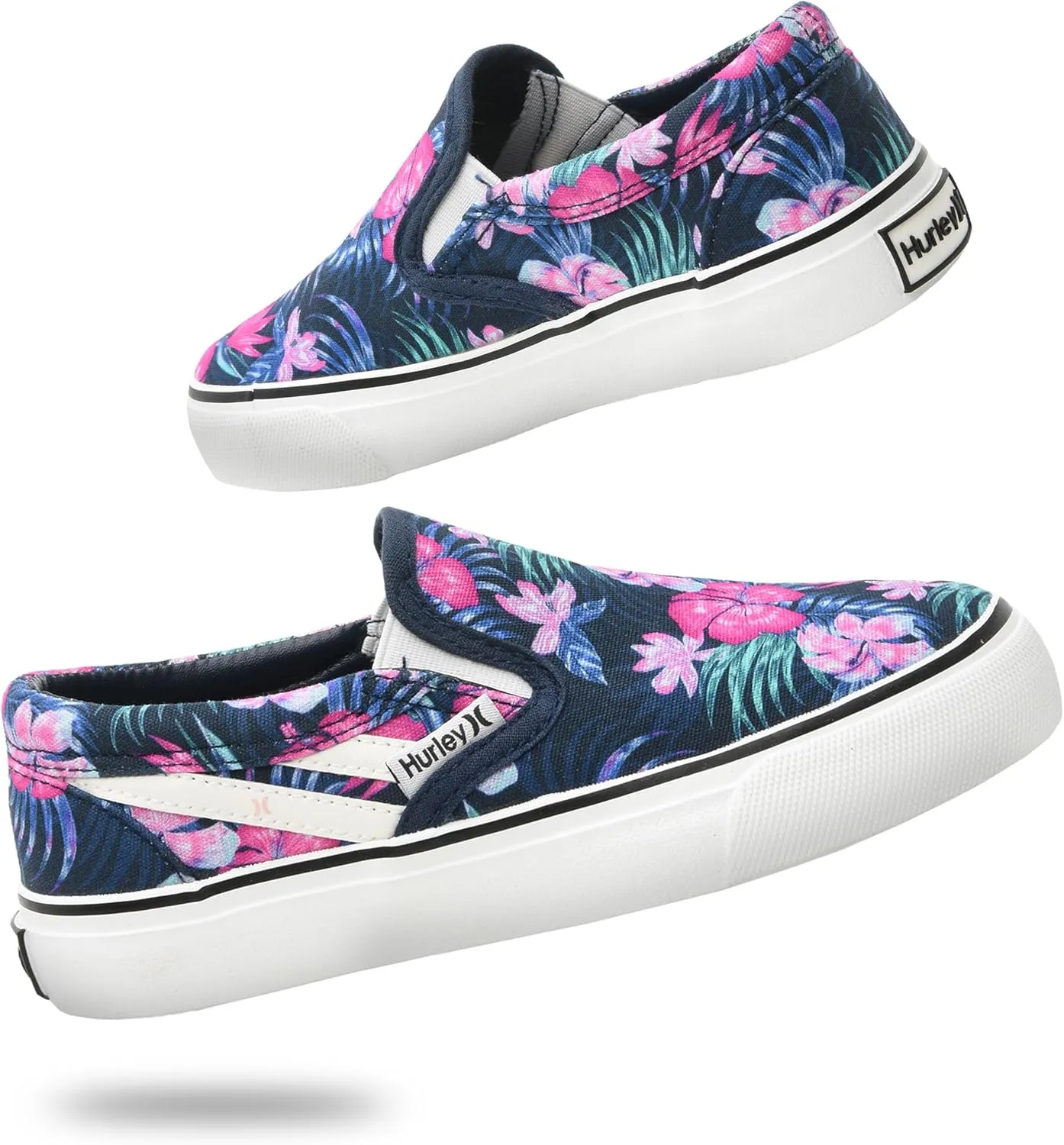 Hurley Kids Canvas Slip On Sneakers ?C Low Cut Skateboarding Shoes for Kids, Sports Shoes for Boys and Girls, Casual Sneakers