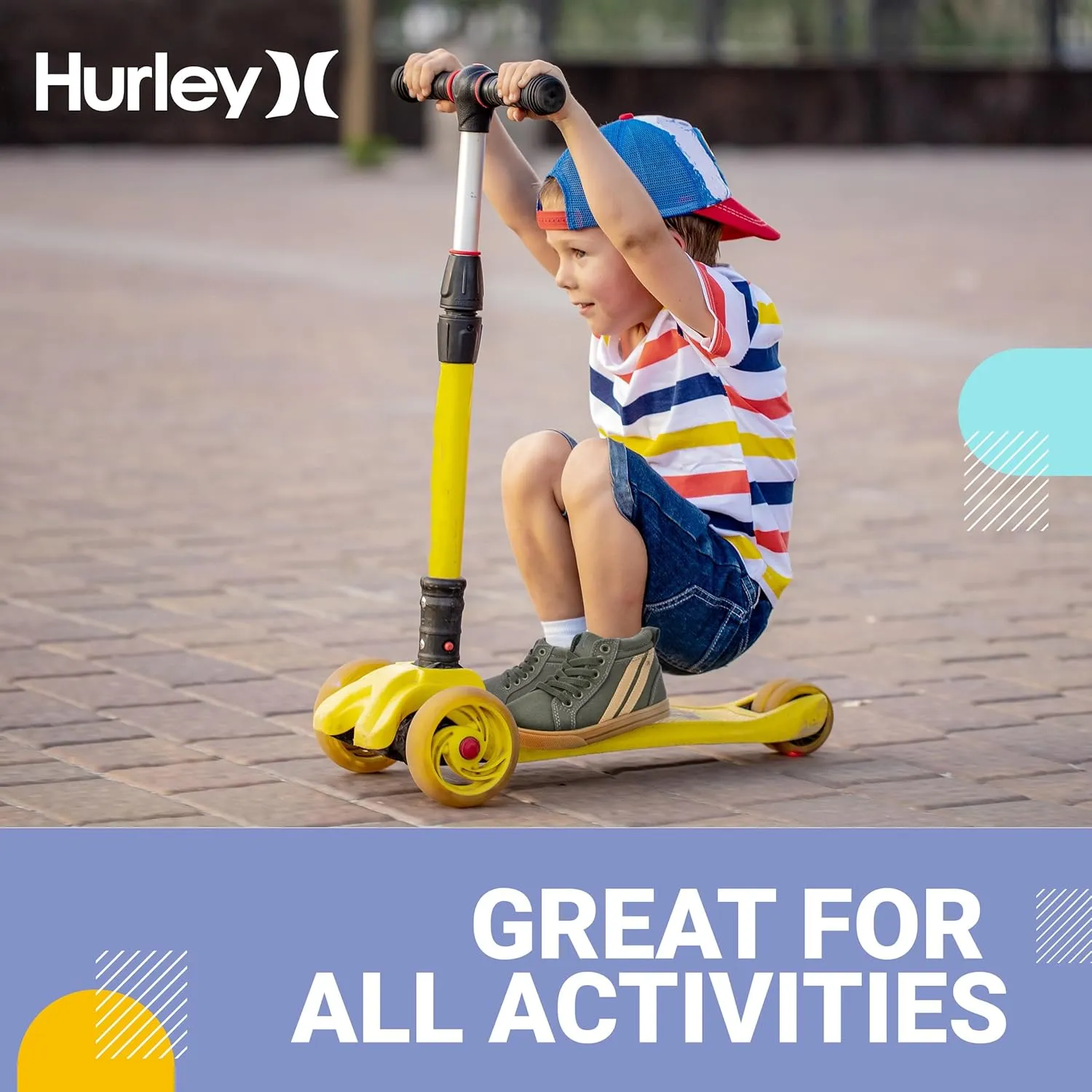 Hurley Kids Toddlers Elastic Laces Canvas Sneakers ?C High Cut Skateboarding Shoes for Toddlers and Little Kids, Sports Shoes for Boys and Girls, Sports Shoes for School Tate