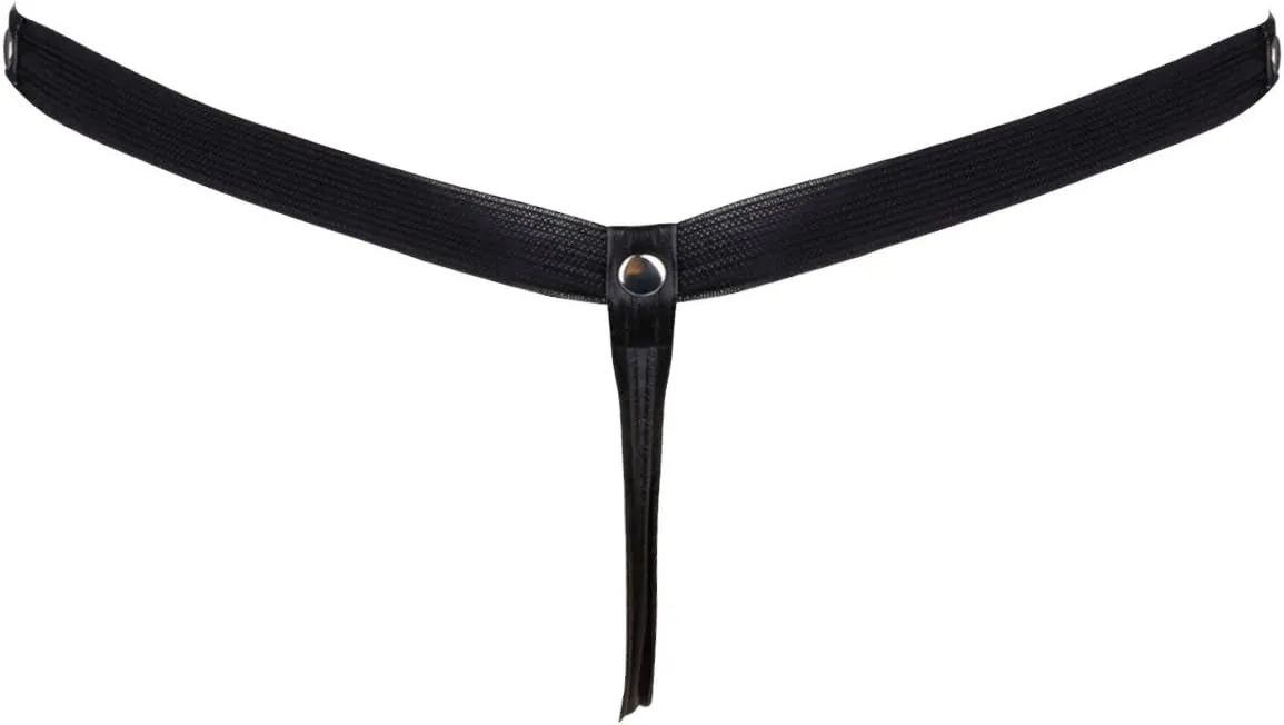 iiniim Mens Faux Leather Pouch Briefs Jockstrap G-String Gay Underwear