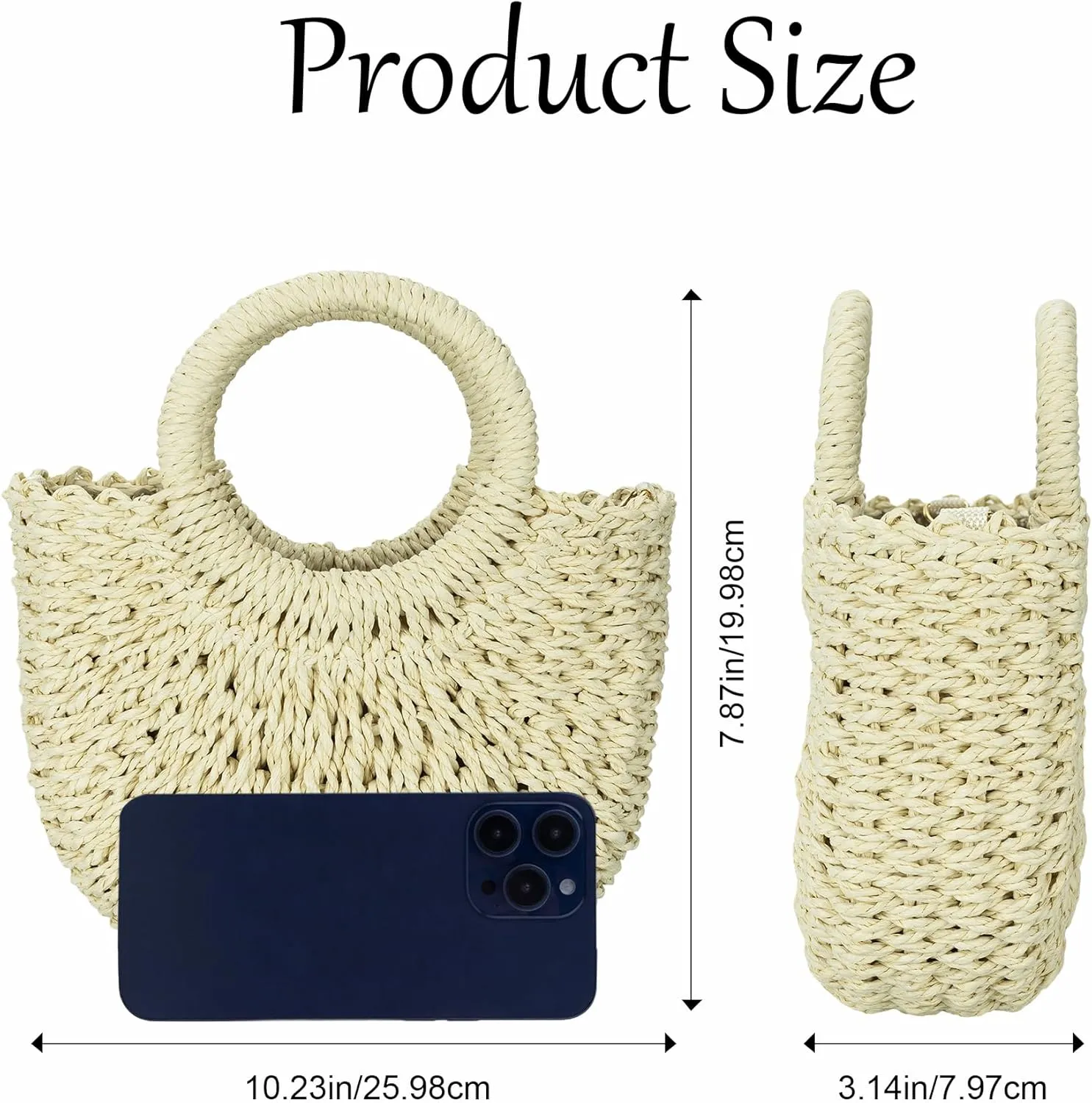 jessie Straw Bag for Women Summer Shoulder Bag Small Beach Crossbody Purse Woven Tote Handbag for Vacation Beach
