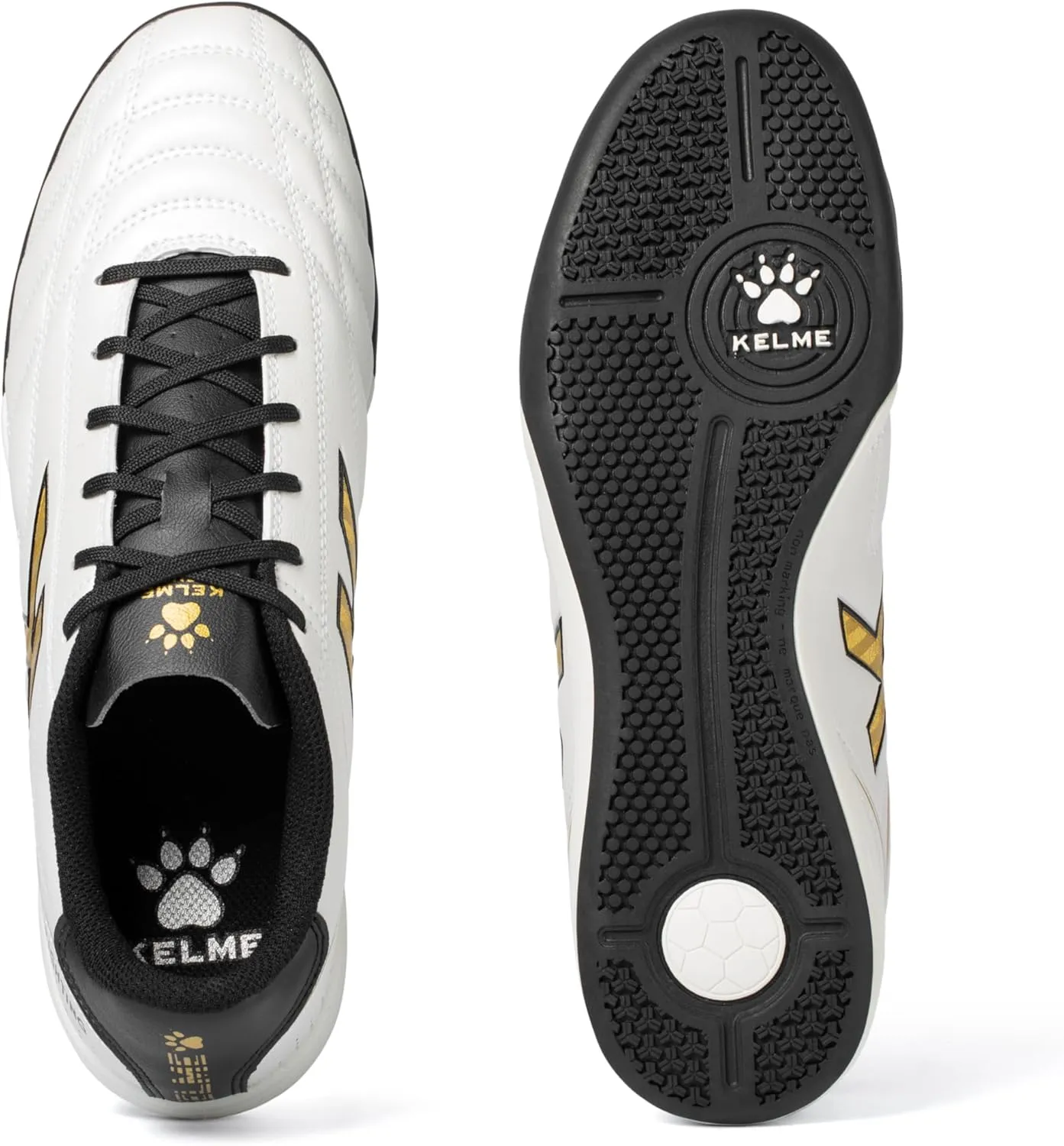 KELME Leather Indoor Soccer Shoes Futsal Turf Soccer Shoes Man Women Football Athletic Sneakers