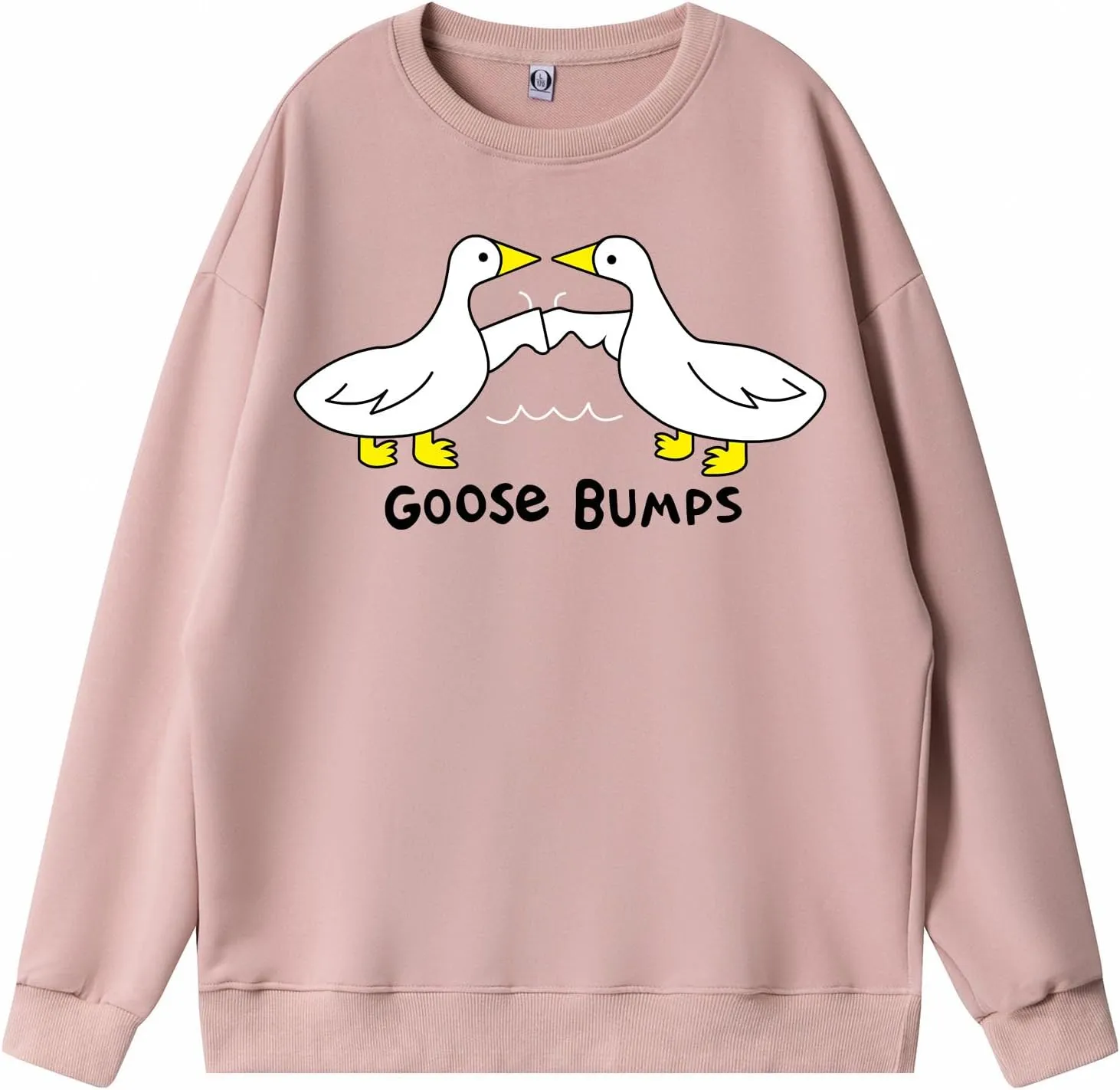 KIEKIECOO Funny Graphic Duck Crewneck Sweatshirts for Women Aesthetic Soft Long Sleeve Pullover Preppy Cute Fall Sweater