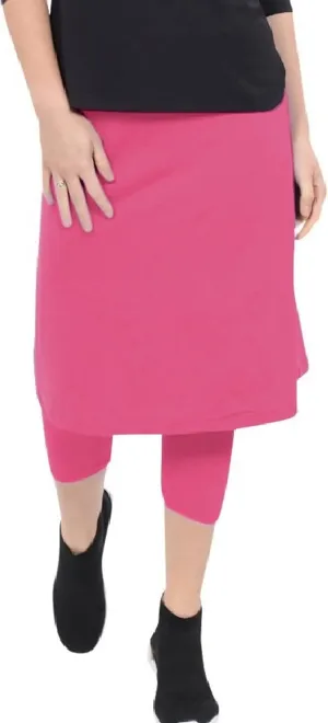 Kosher Casual Athletic Skirt with Leggings, Long Midi Length Sports & Swim Skirt