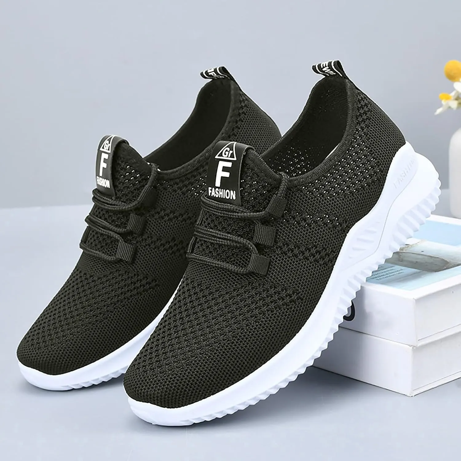Kubbon Shoes for Women Lightweight Tennis Fashion Sneakers Slip On Casual Sneakers Sports Workout Gym Shoes Walking Running Shoe Comfortable Sneaker