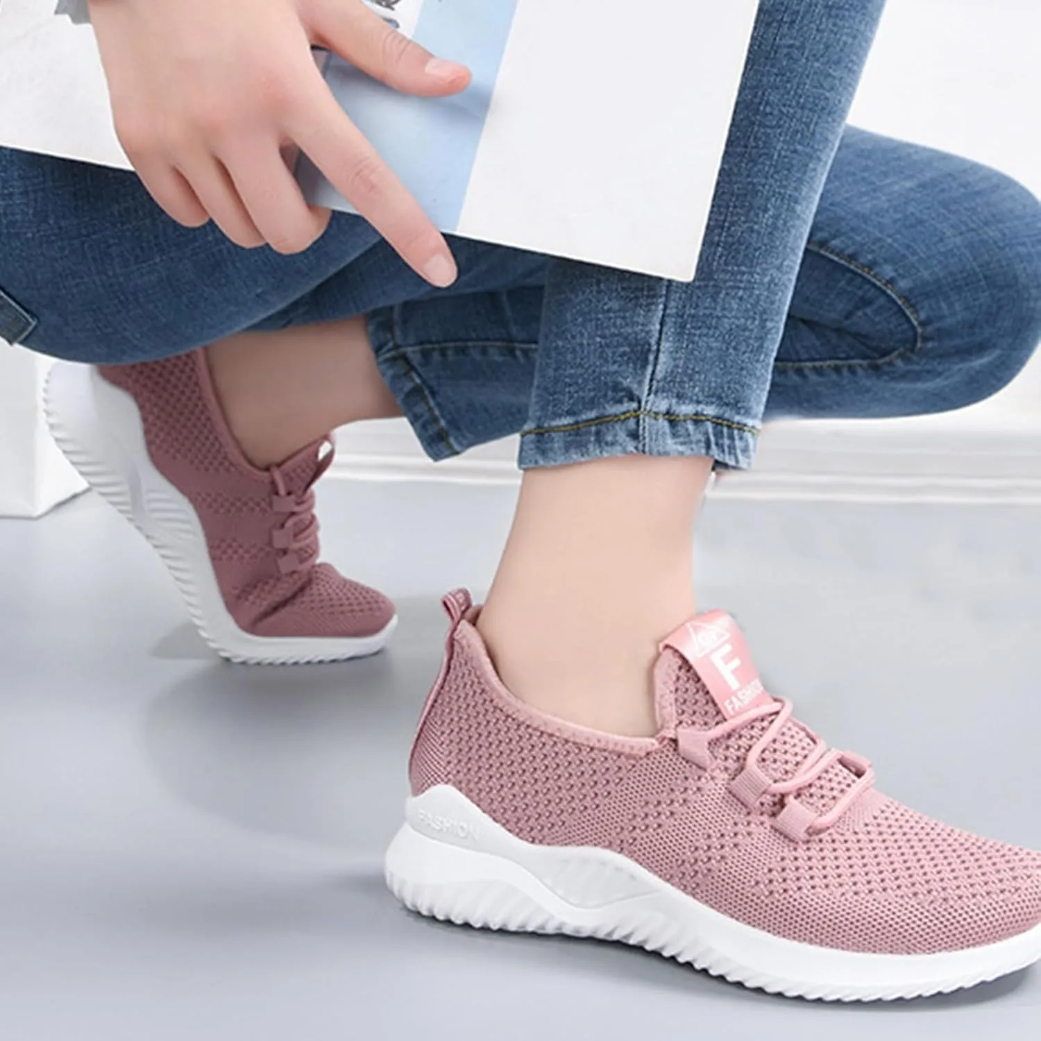 Kubbon Shoes for Women Lightweight Tennis Fashion Sneakers Slip On Casual Sneakers Sports Workout Gym Shoes Walking Running Shoe Comfortable Sneaker