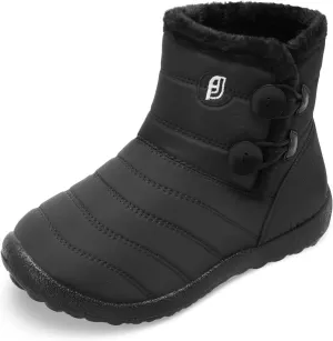 L-RUN Womens Winter Snow Boots Fur Lined Warm Ankle Boots Slip on Men's Snow Ankle Boots Lightweight Outdoor Footwear