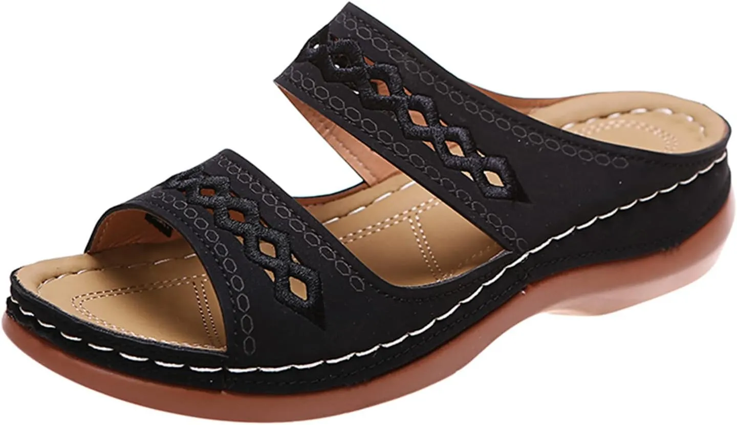 Ladmiple Sandals Women Dressy Summer Flat Cute Casual Beach Shoes Fashion Orthotic Slides Slip On Orthopedic Slippers 2025