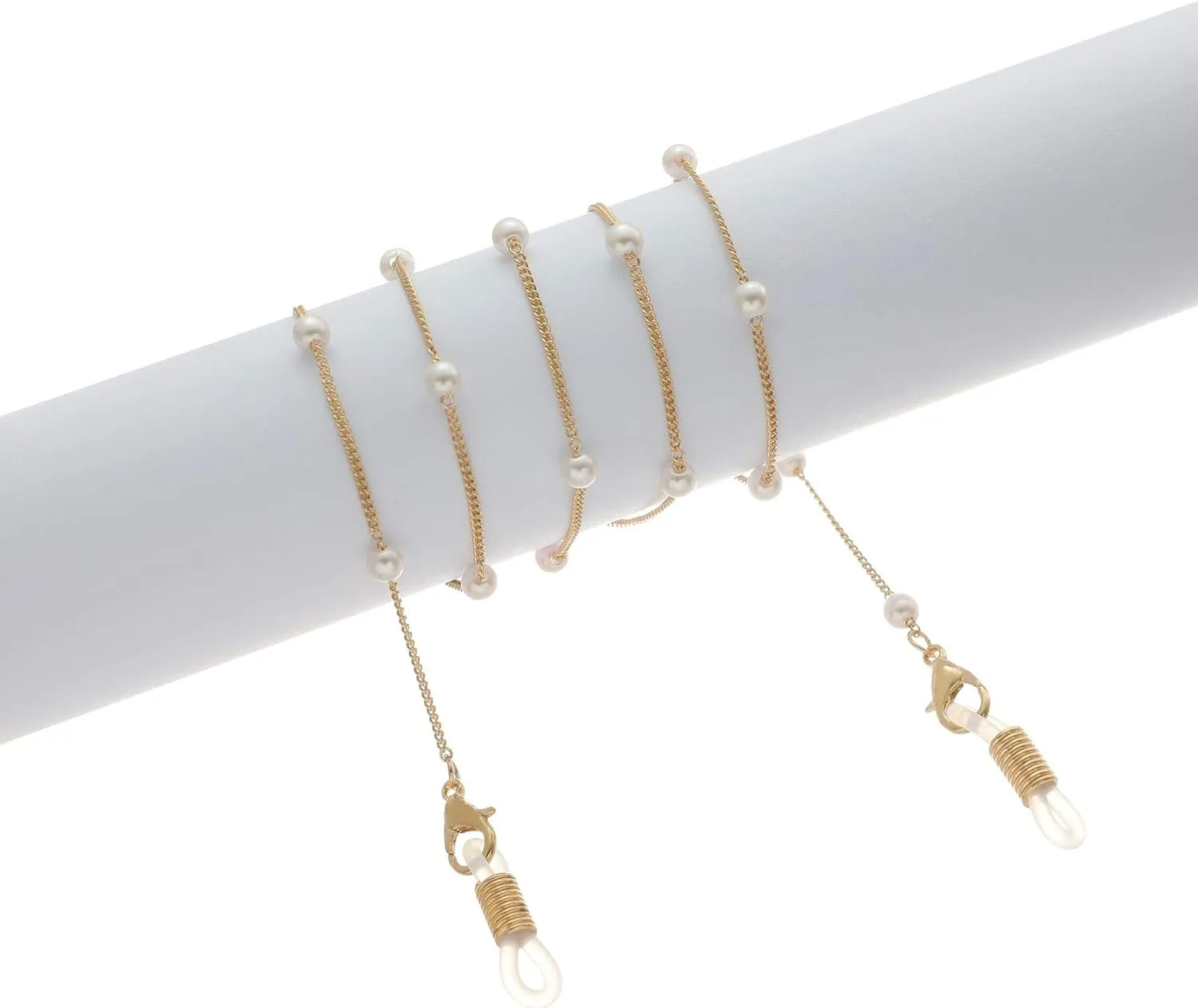 LANG XUAN Pearl Eyeglass Chains Glasses Reading Eyeglasses Holder Strap Cords Lanyards - Eyewear Retainer for Women