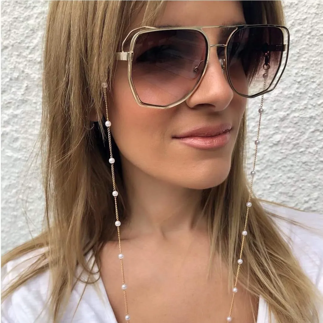 LANG XUAN Pearl Eyeglass Chains Glasses Reading Eyeglasses Holder Strap Cords Lanyards - Eyewear Retainer for Women