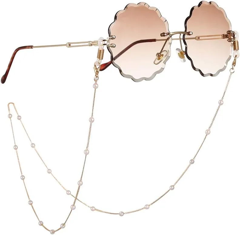 LANG XUAN Pearl Eyeglass Chains Glasses Reading Eyeglasses Holder Strap Cords Lanyards - Eyewear Retainer for Women