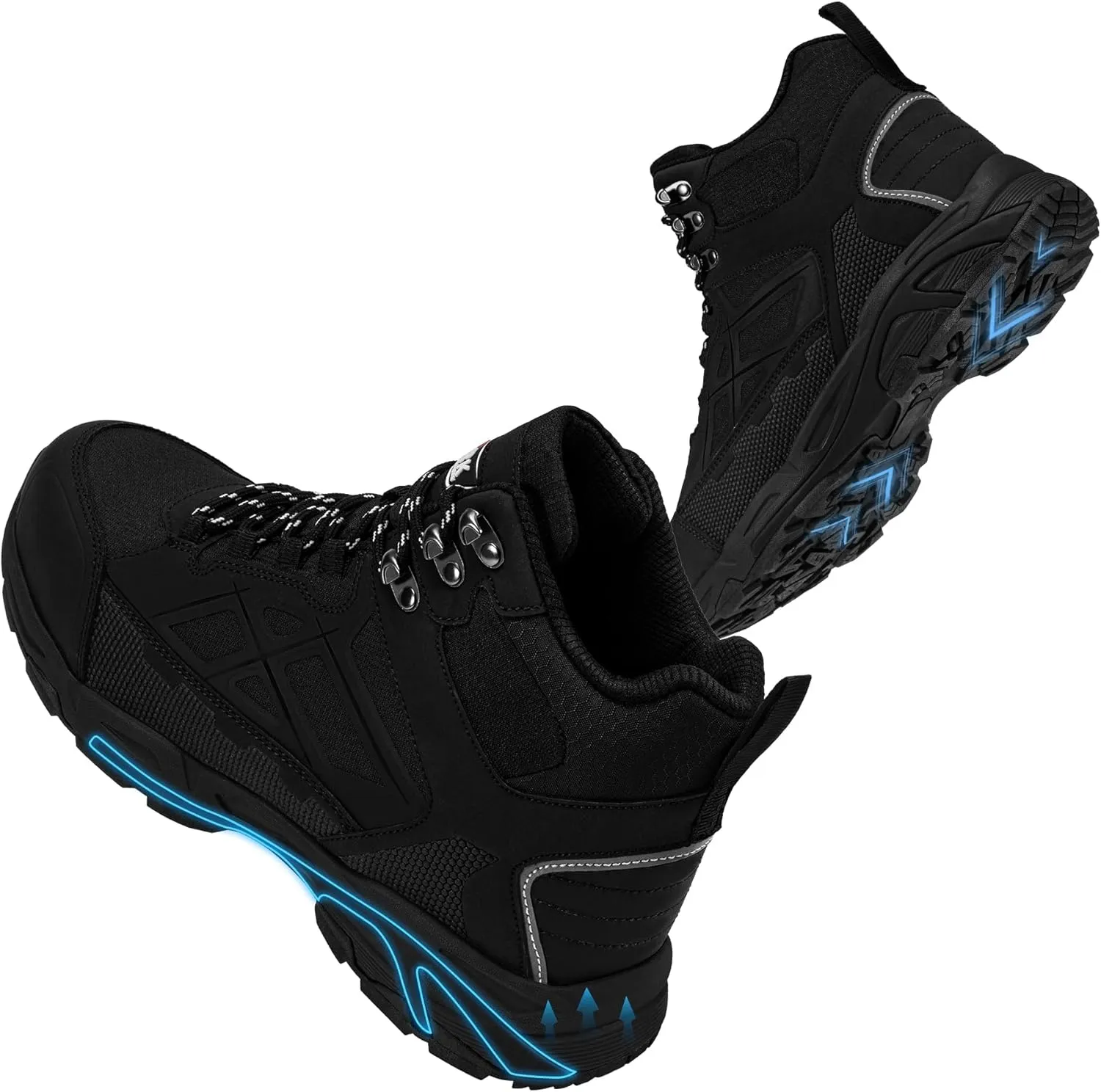 LARNMERN Steel Toe Boots for Women Lightweight Industrial Construction Boots Work Safety Shoes Hiking Boots Indestructible Shoes