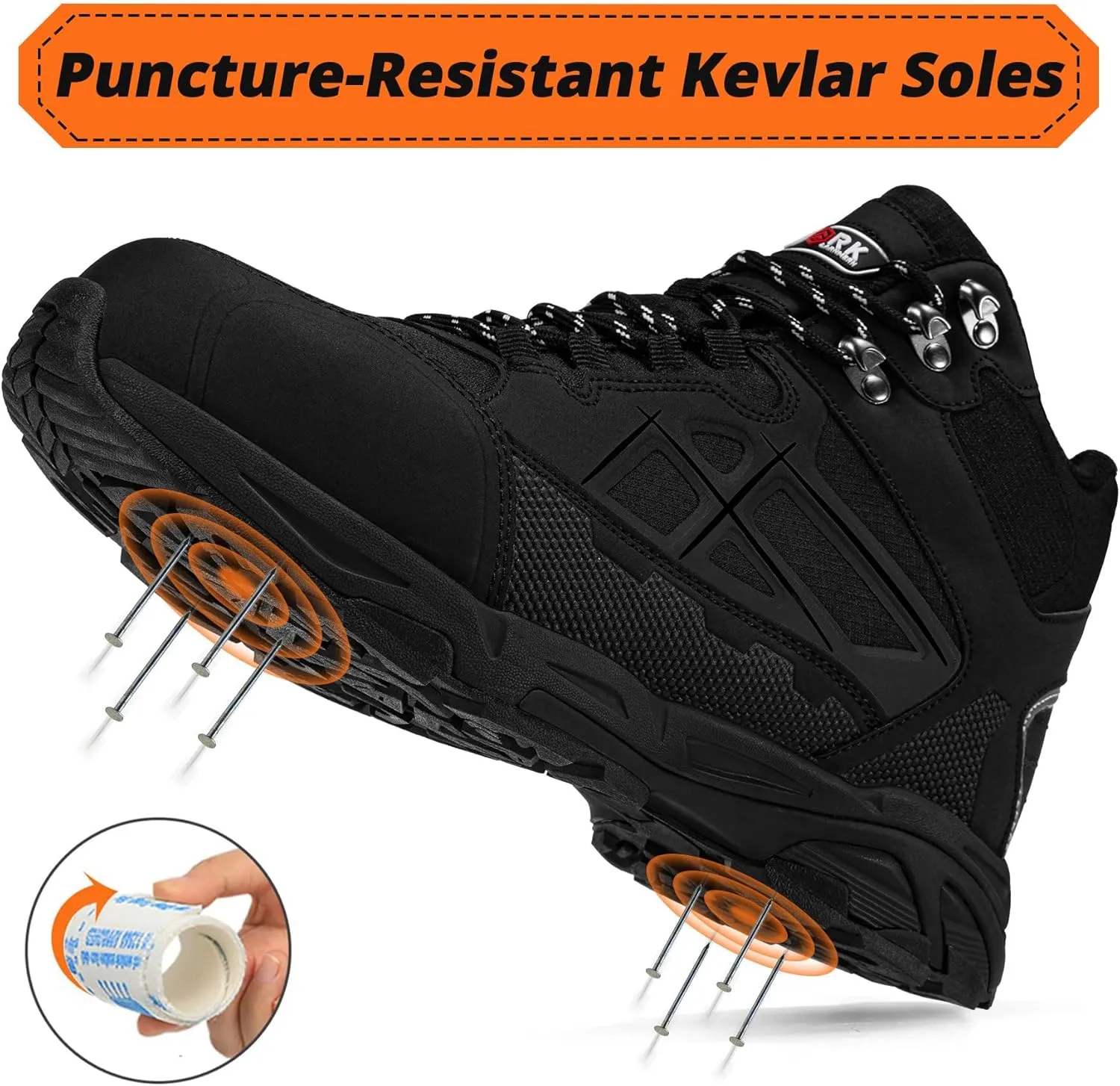 LARNMERN Steel Toe Boots for Women Lightweight Industrial Construction Boots Work Safety Shoes Hiking Boots Indestructible Shoes