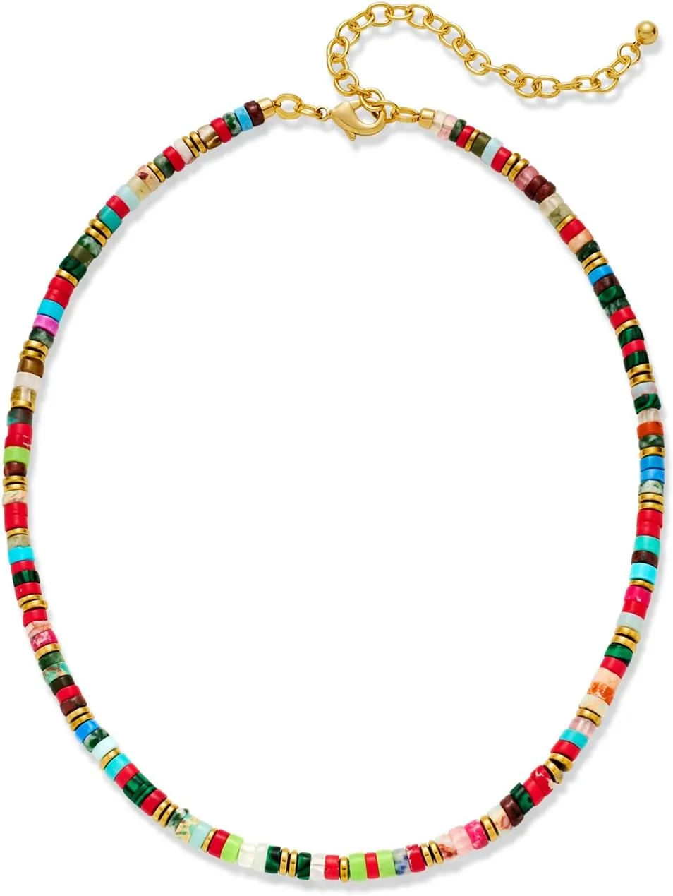 LILIE&WHITE Colorful Beaded Necklaces For Women Boho Necklace Turquoise Beaded Necklaces Choker Chain Necklace Gemstone Necklace Fashion Jewelry