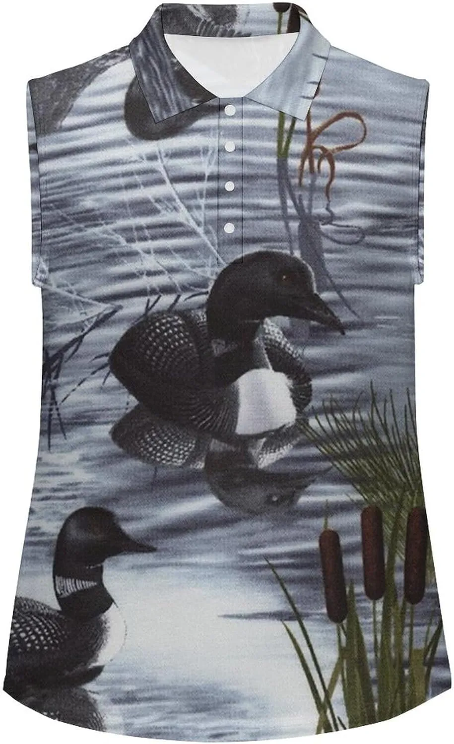 Loons Duck Women's Sleeveless Golf Polo Shirts Athletic Tank Tops
